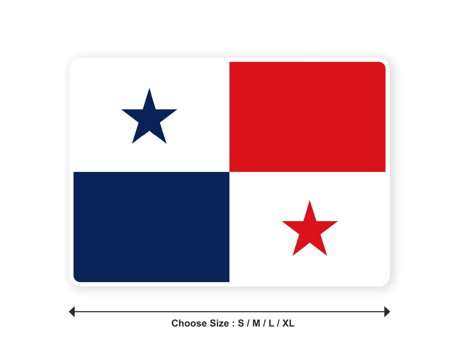 Sticker flag PANAMA Panamanian 3,9′′(S) -11′′(XL) decal white border