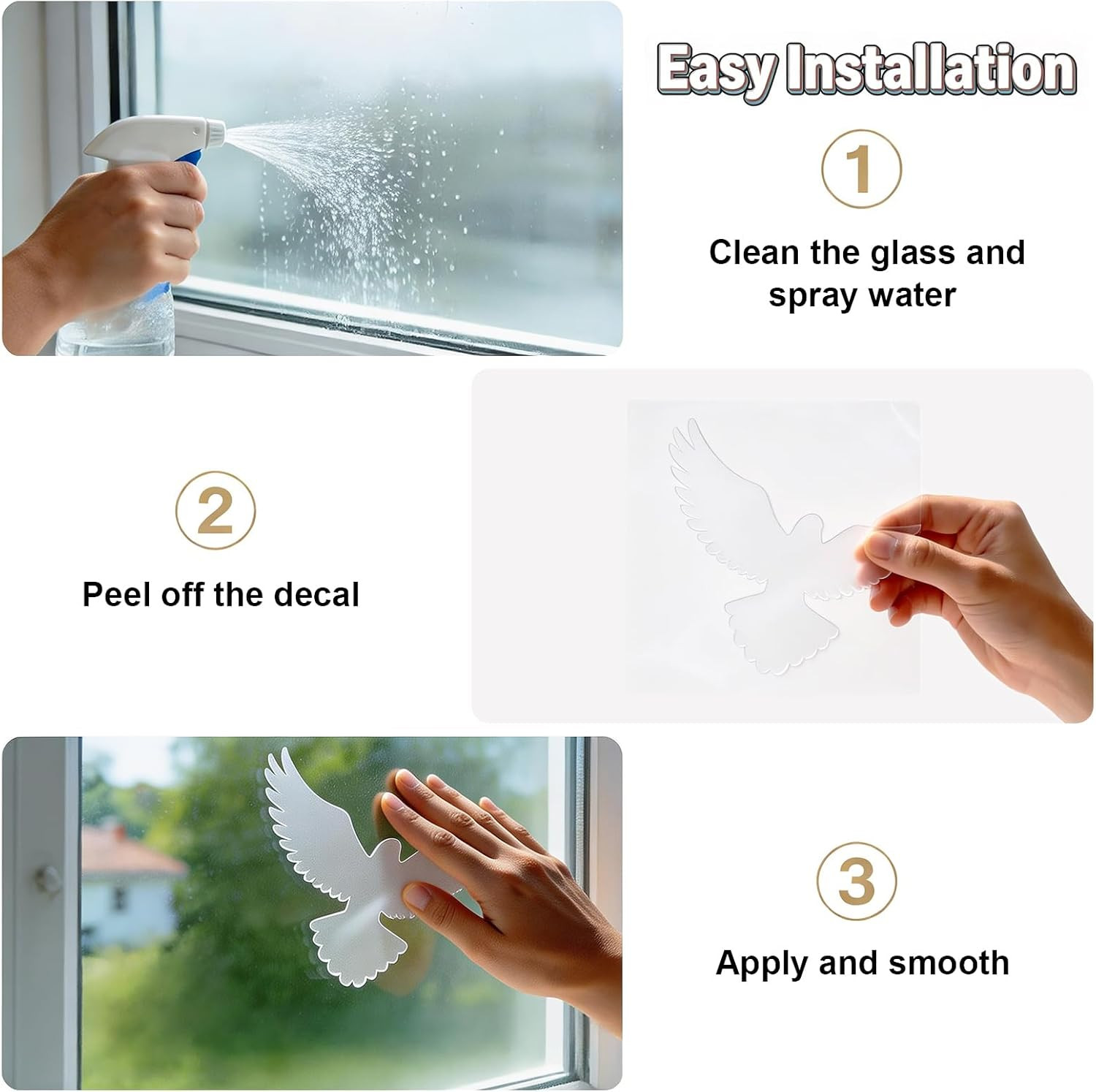 Anti-Collision Window Decals – Bird & Leaf Patterns for Glass Door Protection
