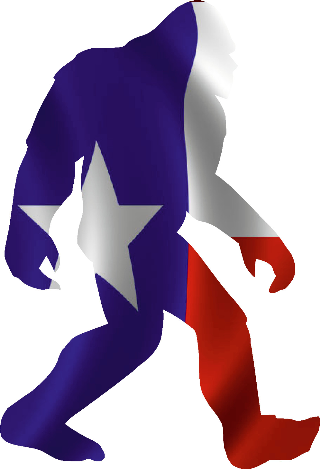 Bigfoot Texas Flag – 3.75" x 5.5" Vinyl Decal Sticker ebn-sp1695