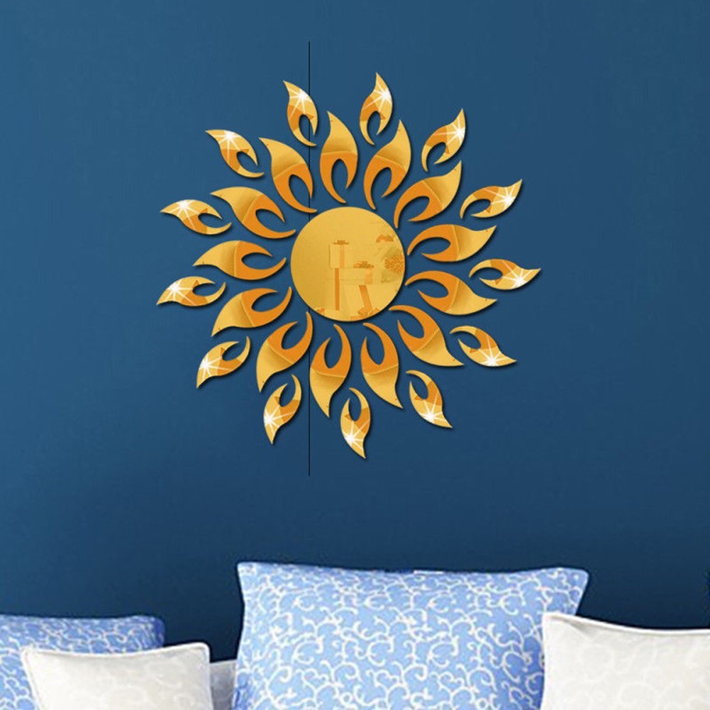 Stylish and Mirror Sunflower Art for acrylic Mural Decal for Walls