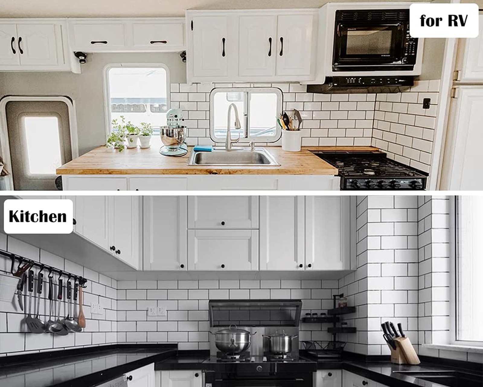 DICOFUN 10-Sheet Polished White Thick PVC Peel and Stick Backsplash, Ceramic …