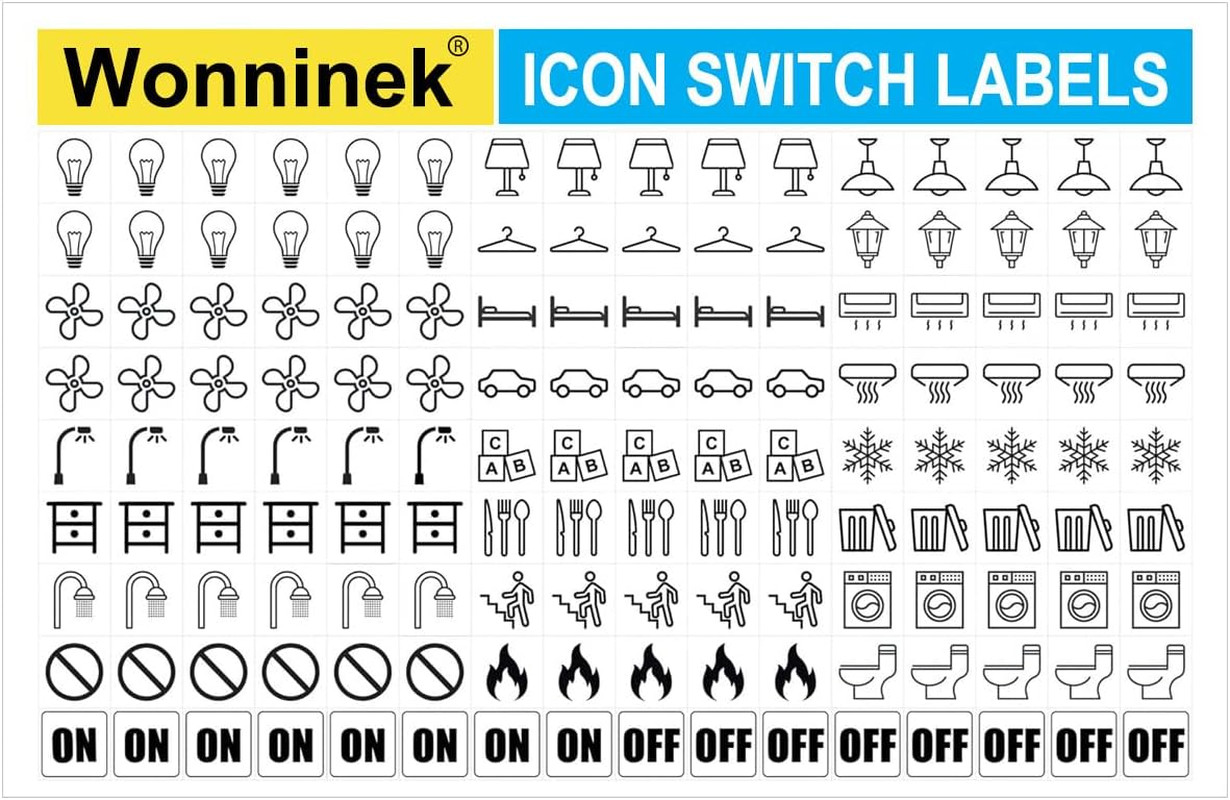Transparent Waterproof Light Switch Labels – 600 Stickers for Home & Office