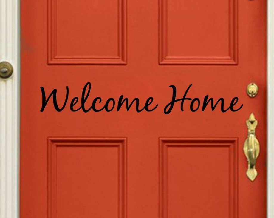 Welcome Home – Wall Vinyl Decal Sticker Family Kids Room Door Decal Lettering