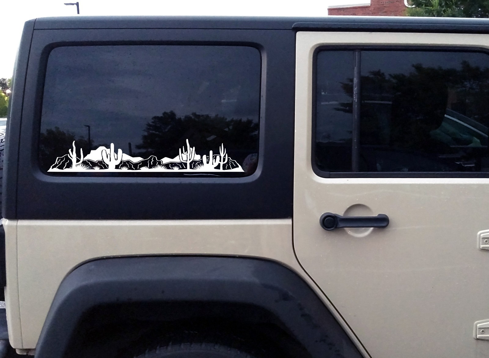 Desert Cactus Mountain V14 Vinyl Decal Camper RV Trailer Truck Travel Sticker