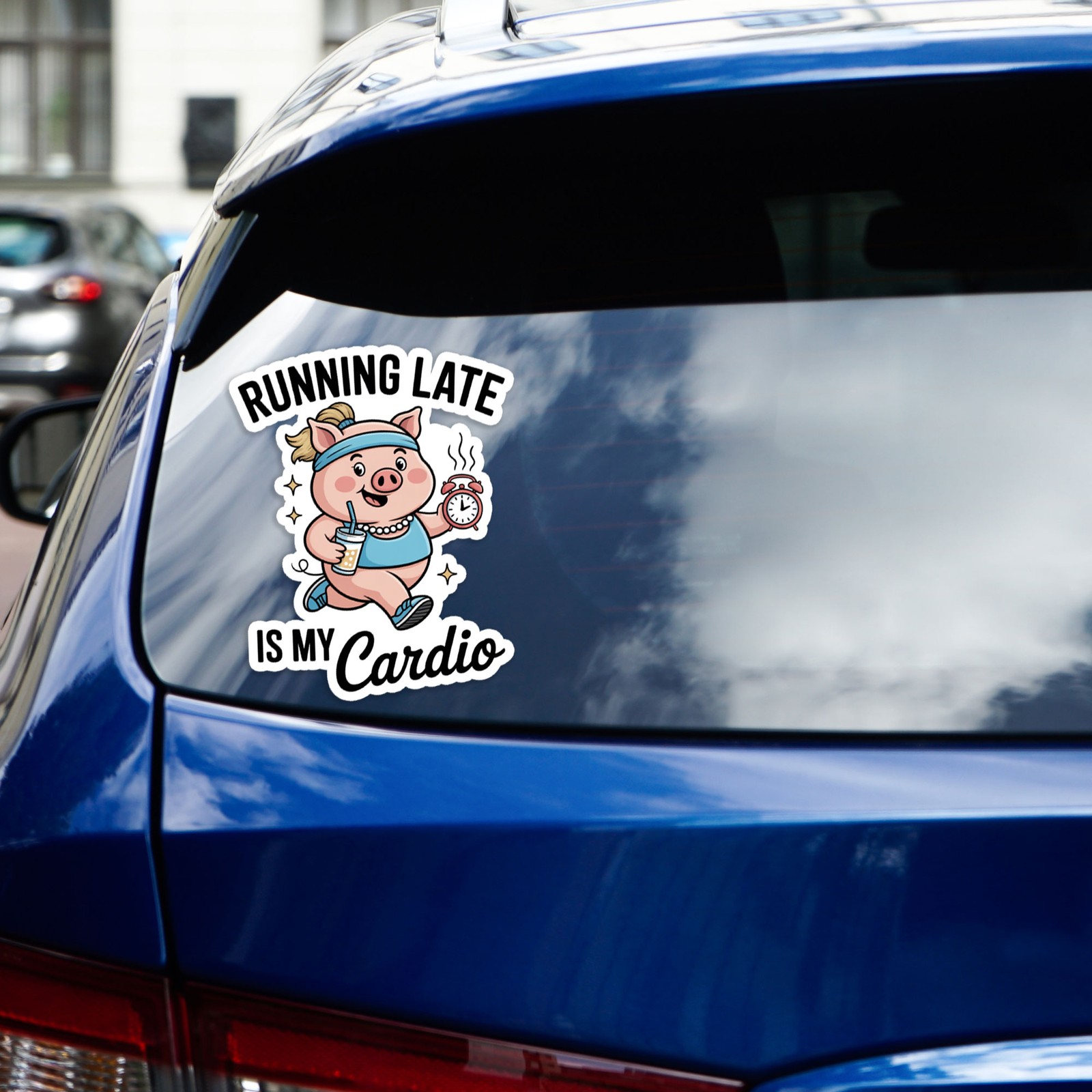 Running Late Is My Cardio – Vinyl Decal Sticker – Car Window Laptop – #1837