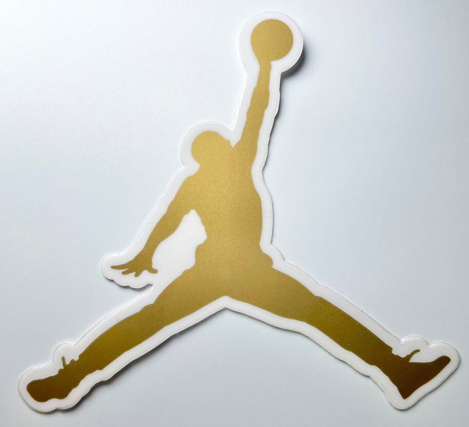 Authentic Air Jordan Jumpman Logo Sticker 3.5" x 3.5" Nike Gold Flight