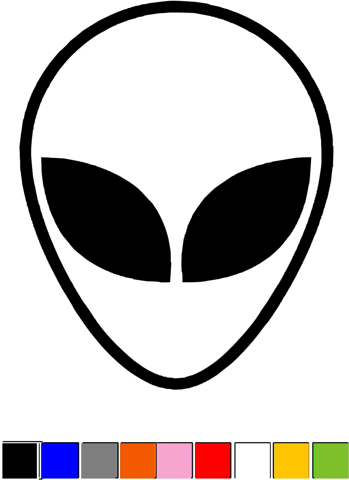 Alien Head Face Space Vinyl Die Cut Car Decal Sticker-FREE SHIPPING