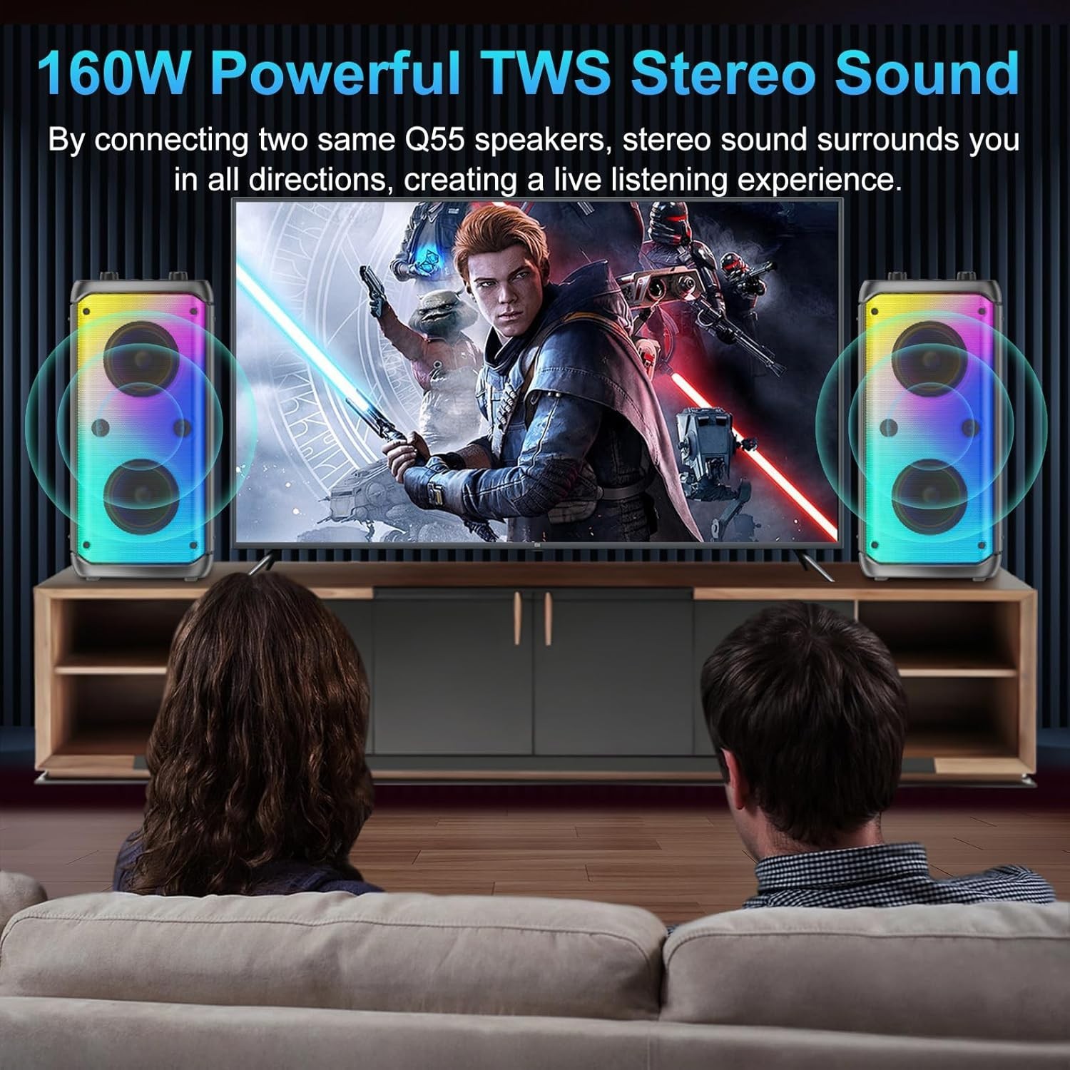 Bluetooth Speaker, 80W Peak Outdoor Speakers Bluetooth Wireless, TWS Portable…