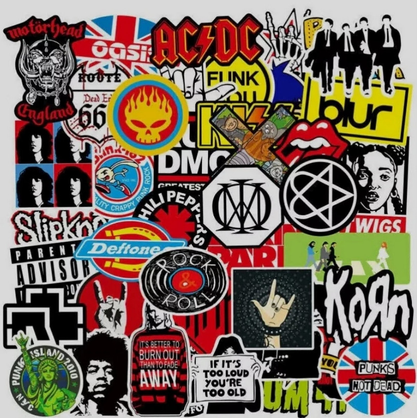 100PCS Rock Band Stickers Lot Punk Music Heavy Metal Bands Sticker Decal