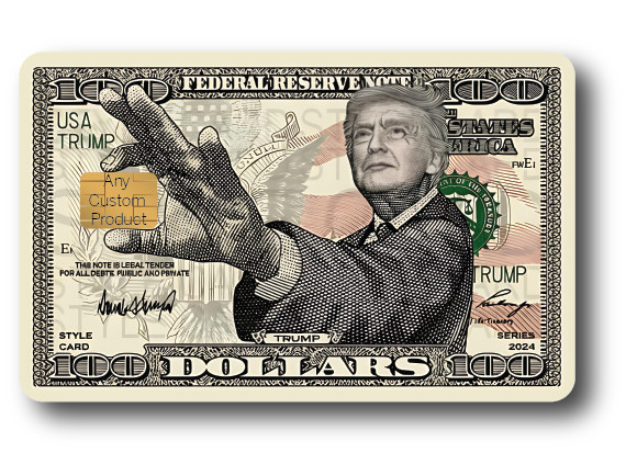 Trump 2024 Bill "Holding Chip" Credit Card Skin 2-Pack – Parody Decal