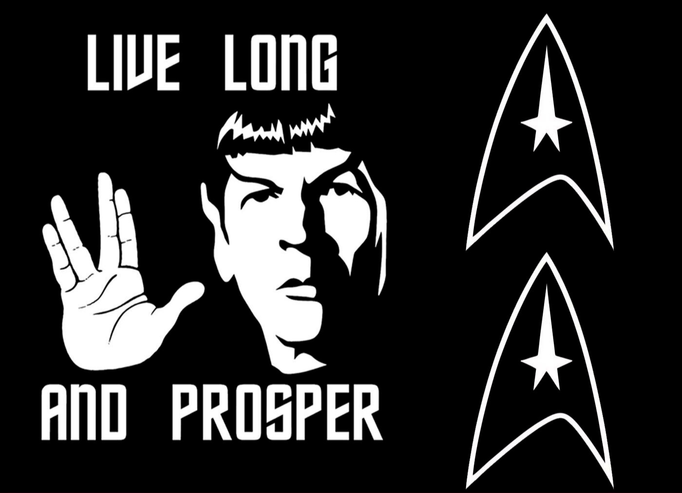 Spock Star Trek Live Long & Prosper 6" White Vinyl Decal Logo Car Truck Window