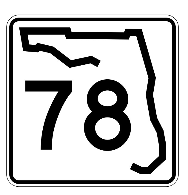 Florida State Road 78 Sticker Decal R1411 Highway Sign