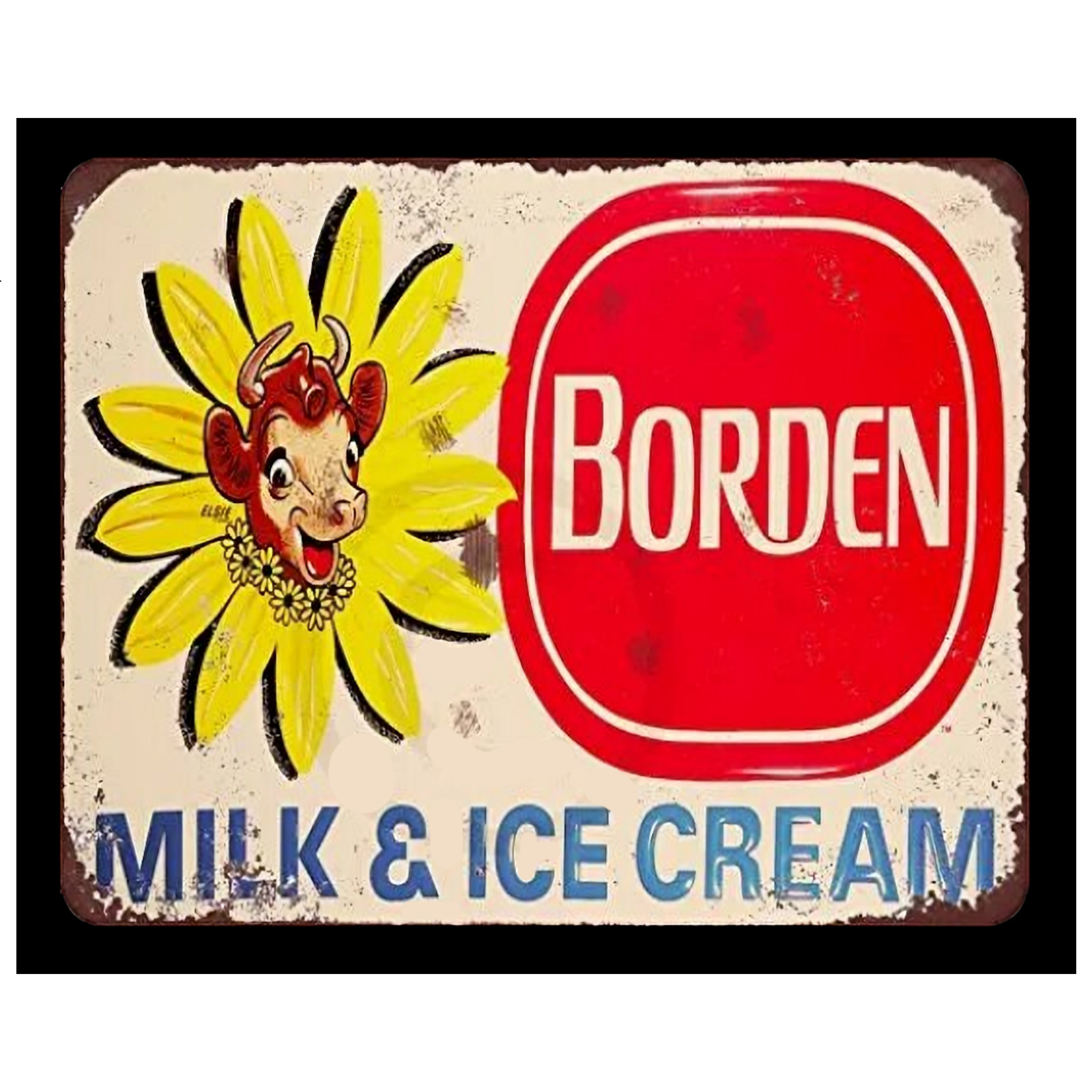 Borden Vinyl Sticker Sign Kitchen Milk & Ice Cream Restaurant Vintage Replica