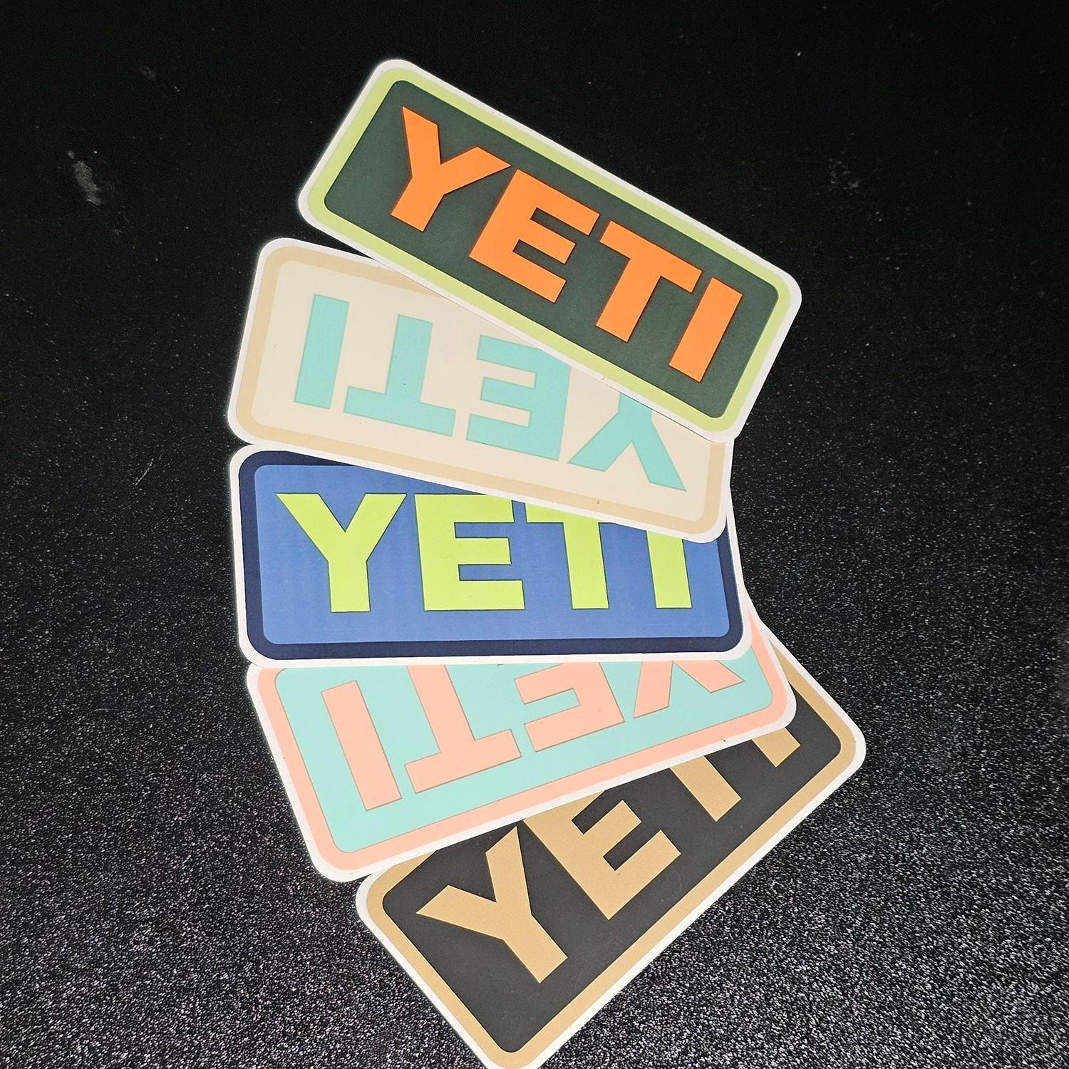 YETI Logo Stickers Set of 5 Multicolor Vinyl Decals