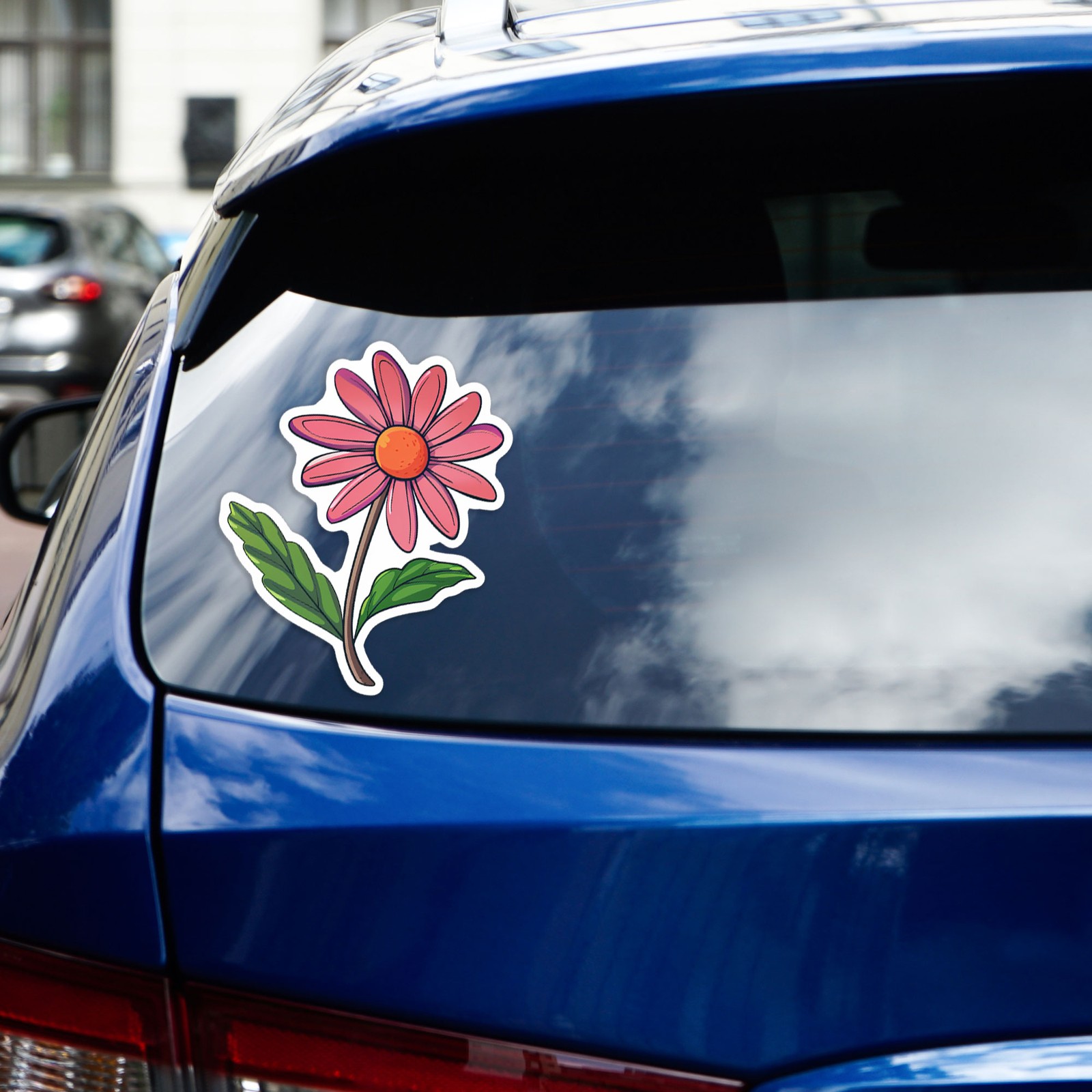 Pink Daisy Flower Bloom – Vinyl Decal Sticker – Car Window Laptop – #1601