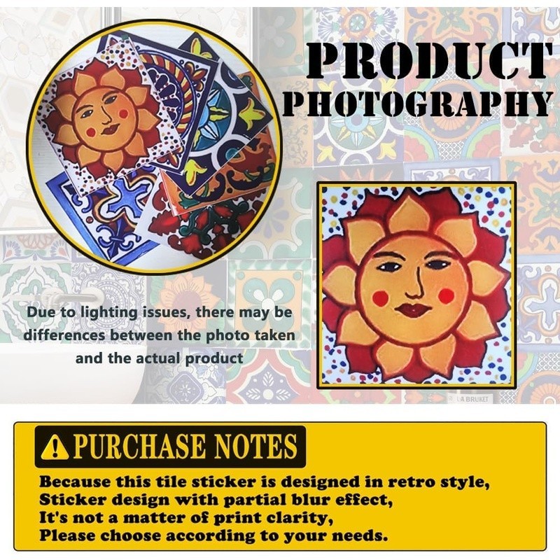 Waterproof Moroccan Tile Stickers PVC Wall Decals Easy Peel Stick DIY Decor New