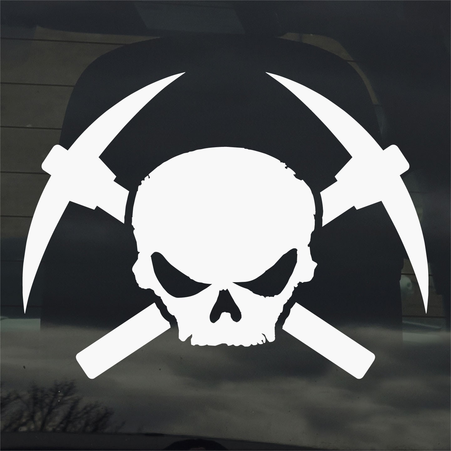 Gold Mining Skull and Pick Axe Vinyl Decal Sticker for Car Window Laptop & More