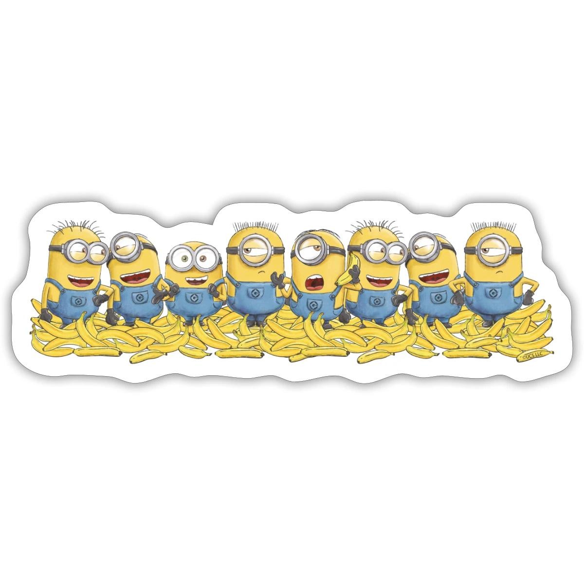 Minions Many Happy Minions On Bananas Sticker, max. 4 x 4"
