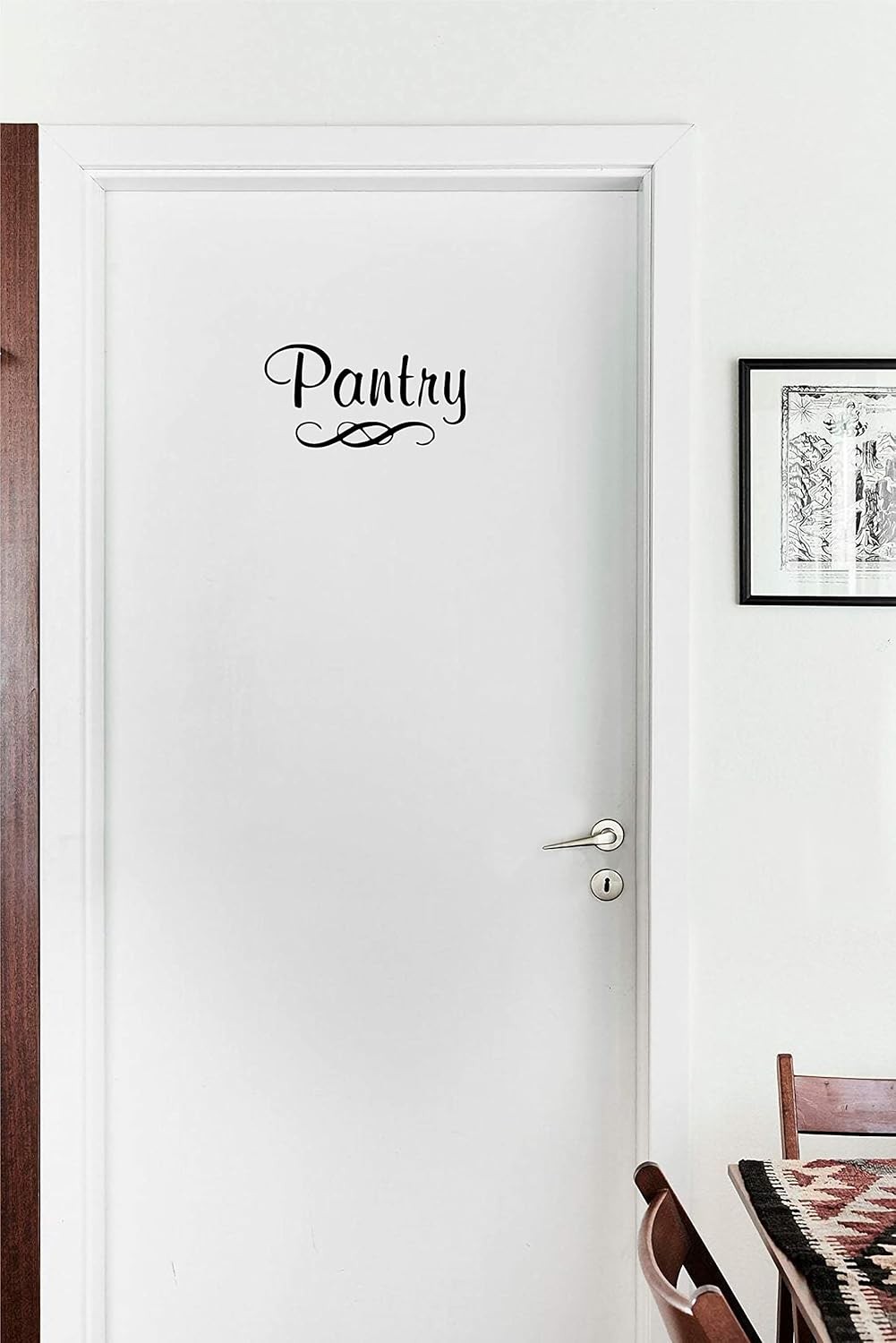 Pantry Decal with Single Swirl – Vinyl Art Wall for The Home or Black