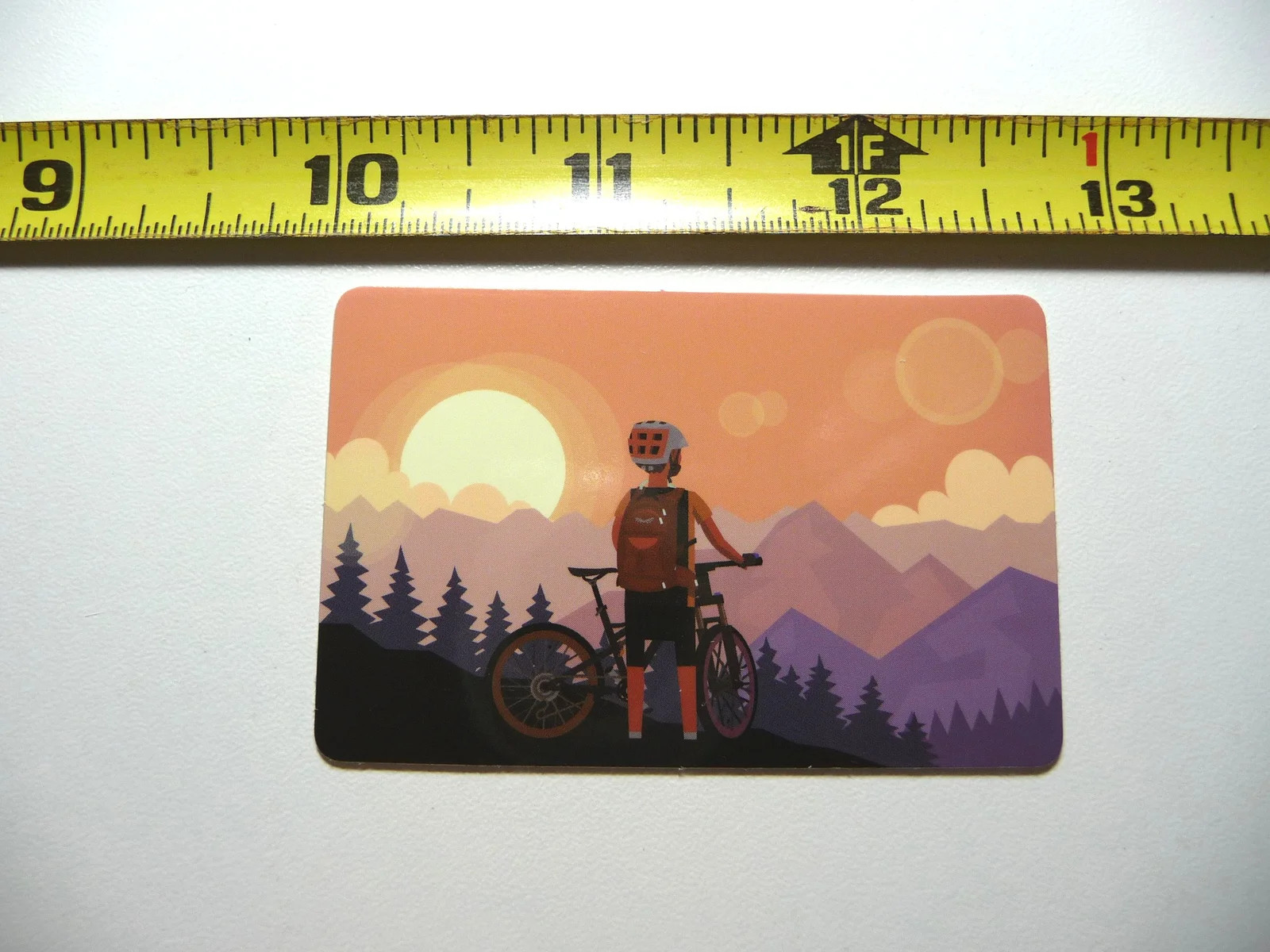 MOUNTAIN BIKE MAN VIEW SMALL STICKER DECAL CAMPING S HIKING NATURE ADVENTURE