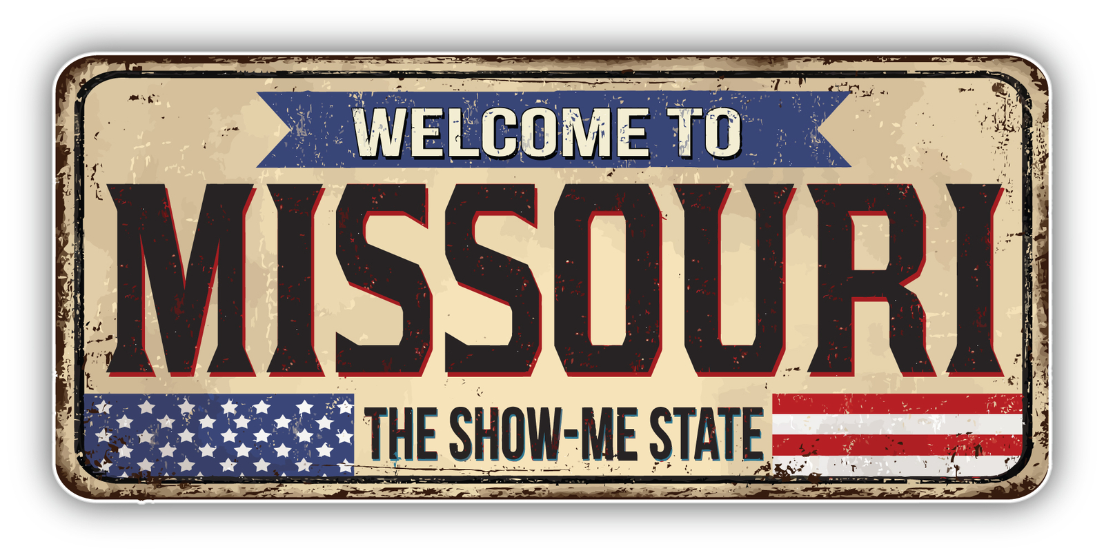 Missouri USA State Grunge Retro Vinyl Sticker Decal