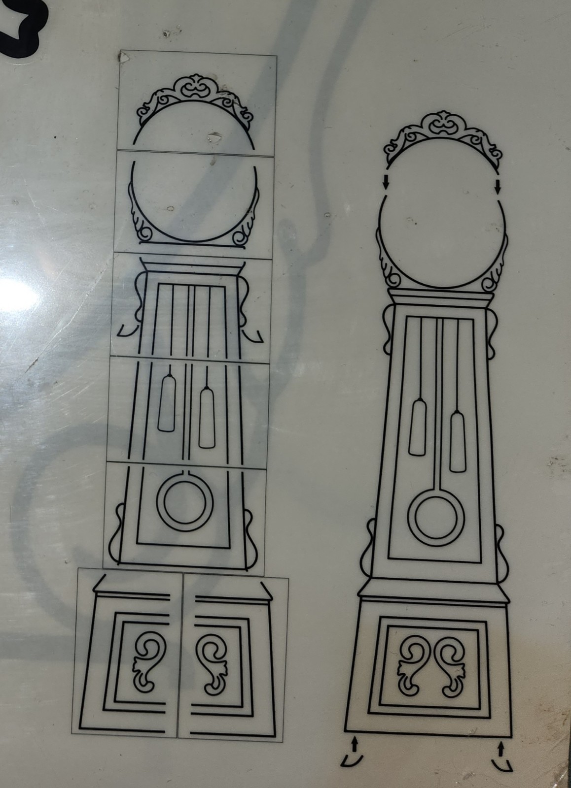 IKEA Mortorp Grandfather Clock Sticker Decal Wall Decor Anne de Graffe 76 in NEW