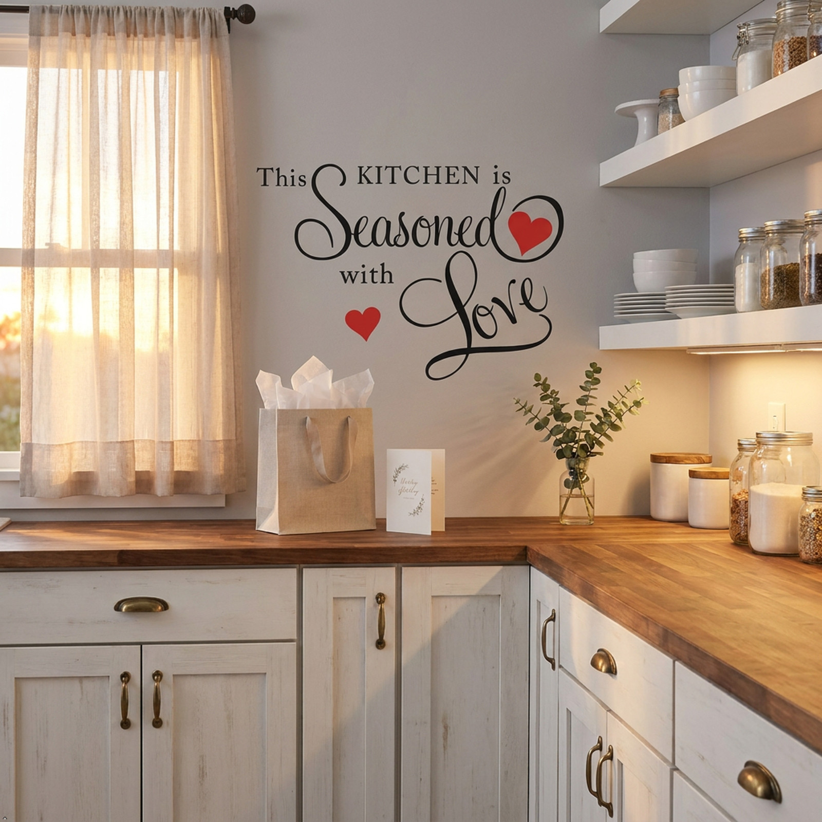 Picniva This Kitchen is Seasoned with Love Sticker Wall Decals Home Art Decor