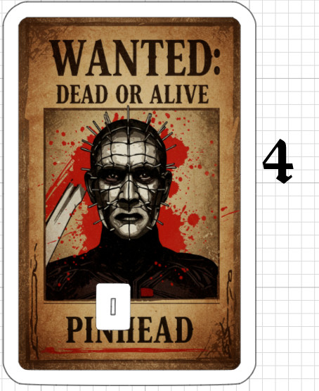 Wanted Poster Pinhead Credit Debit ATM Card Skin Sticker Halloween Horror Hell