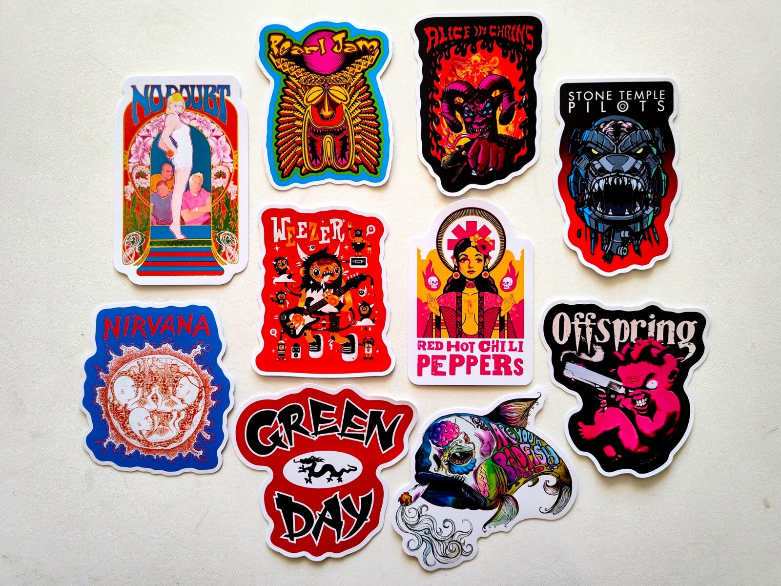 90's Alternative Vinyl Lot Pack (10 Stickers) SET 18 grunge ska punk indie emo
