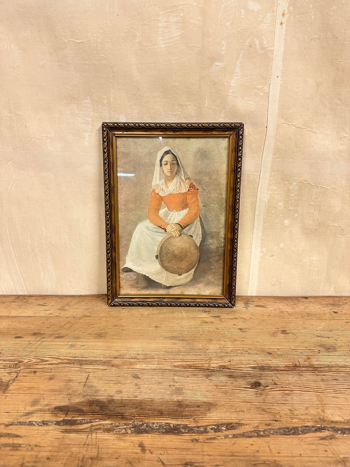 Vintage-inspired Copy Print of Adolph Tidemand's Annunziata with 1920s Frame