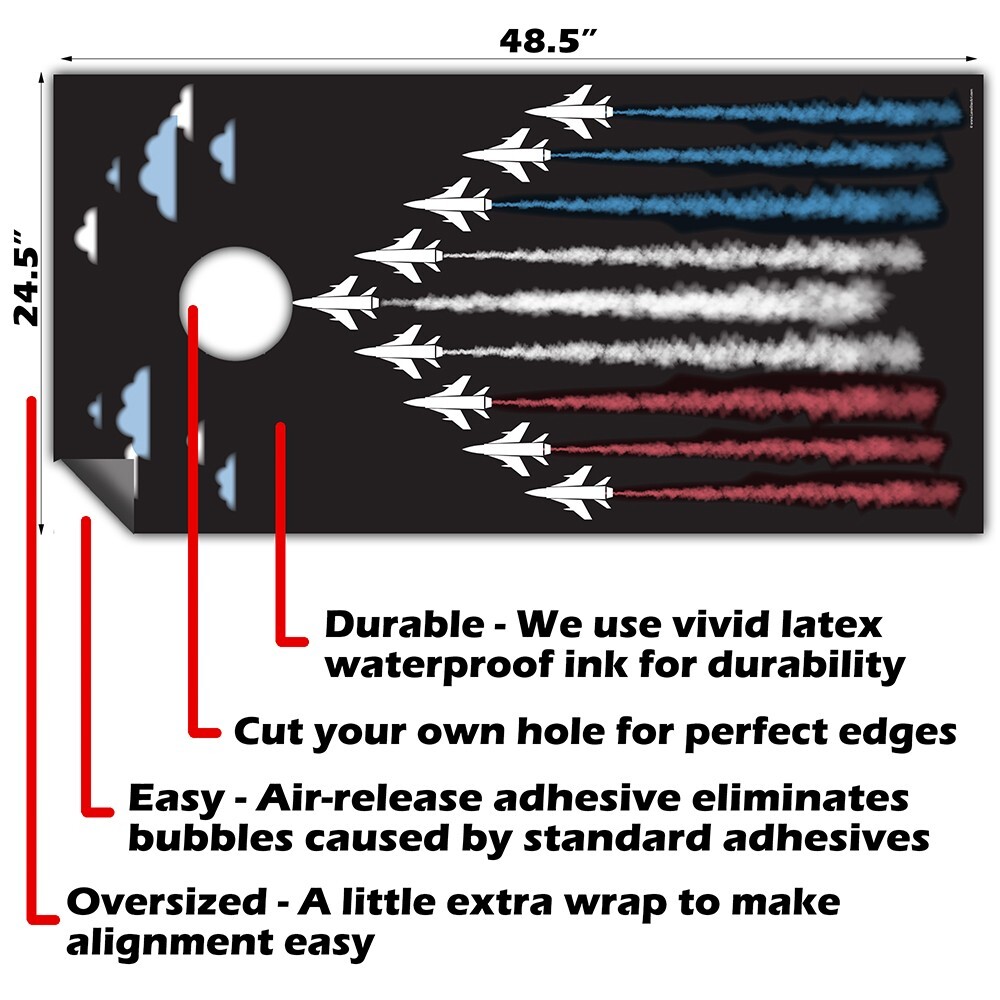 Aviation Flight Hangar Pilot Gift and Airport Cornhole Wraps Cornhole Skins Wrap