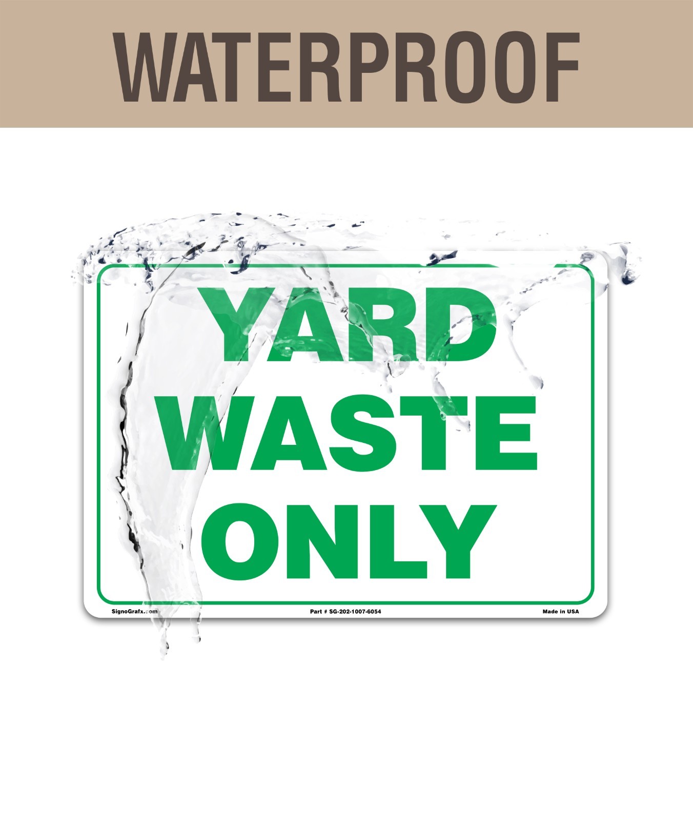 SIGNOGRAFX Yard Waste Sticker, Recycle Stickers for Trash Bins 04 Packs,10×7 in
