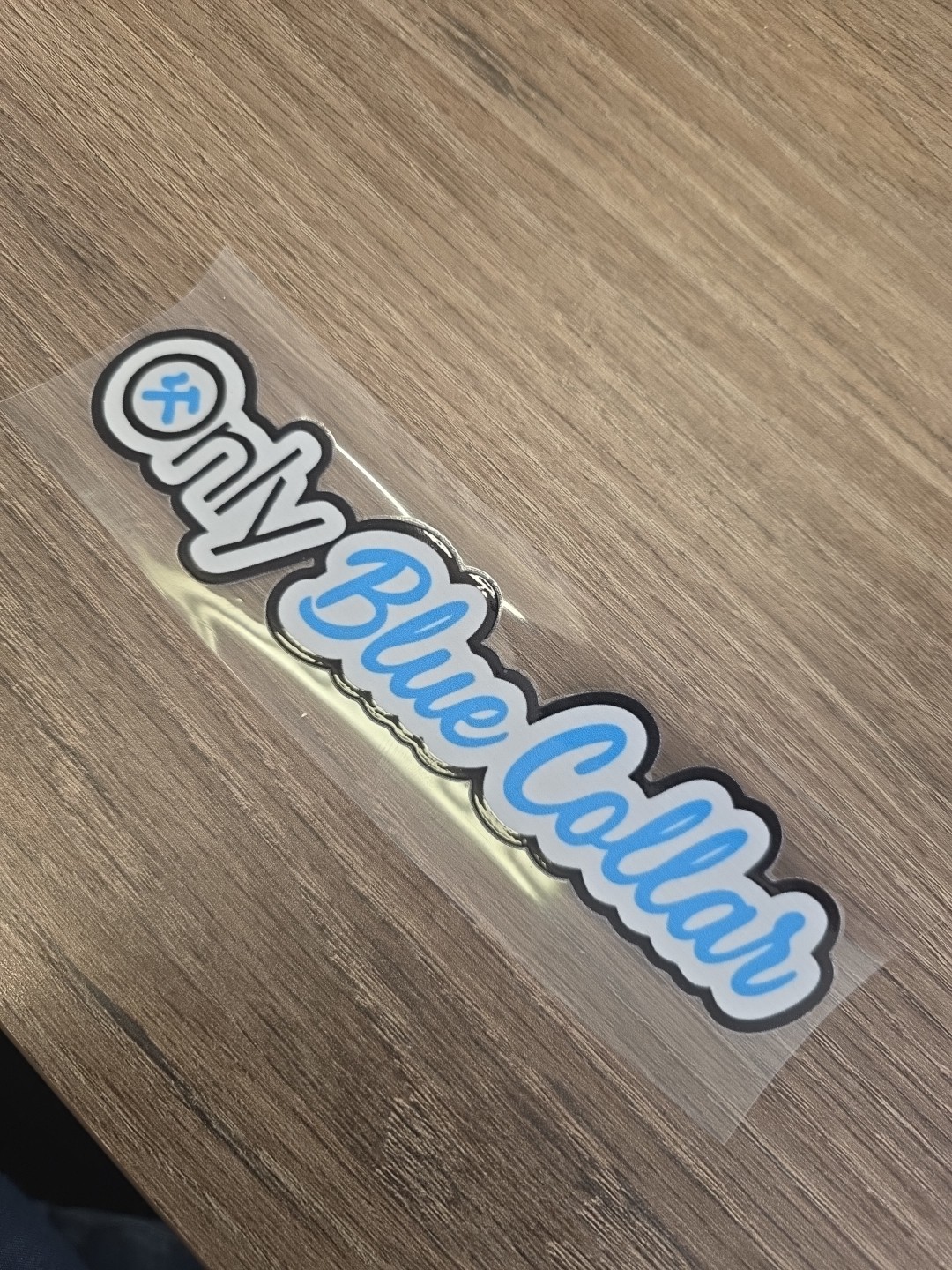 Funny Vehicle UV DTF Decal Sticker Waterproof Only Blue Collar Large