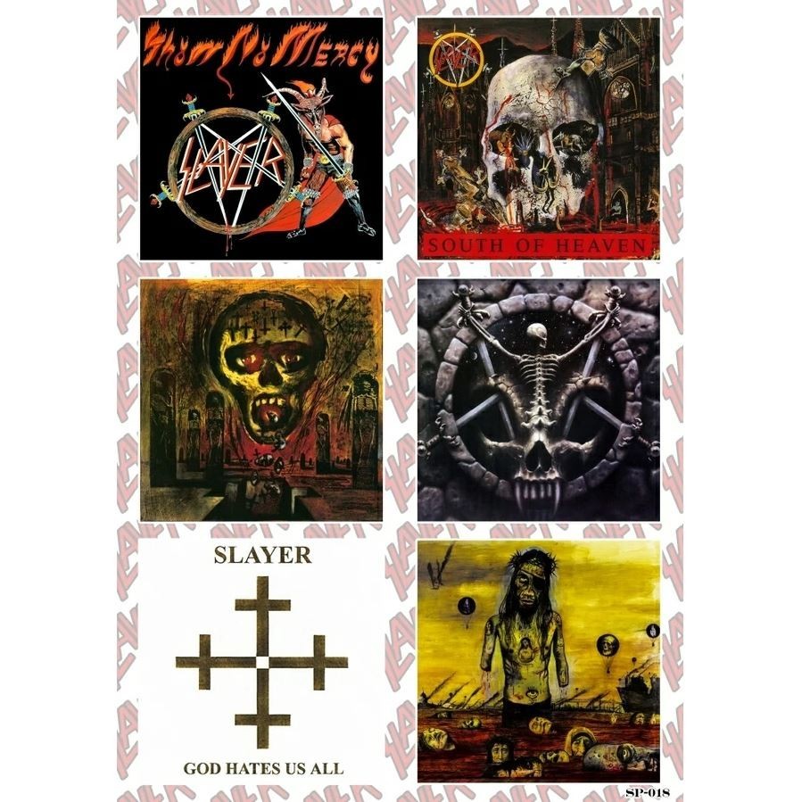 American Thrash Metal Band Sticker Pack South of Heaven Seasons In The Abyss