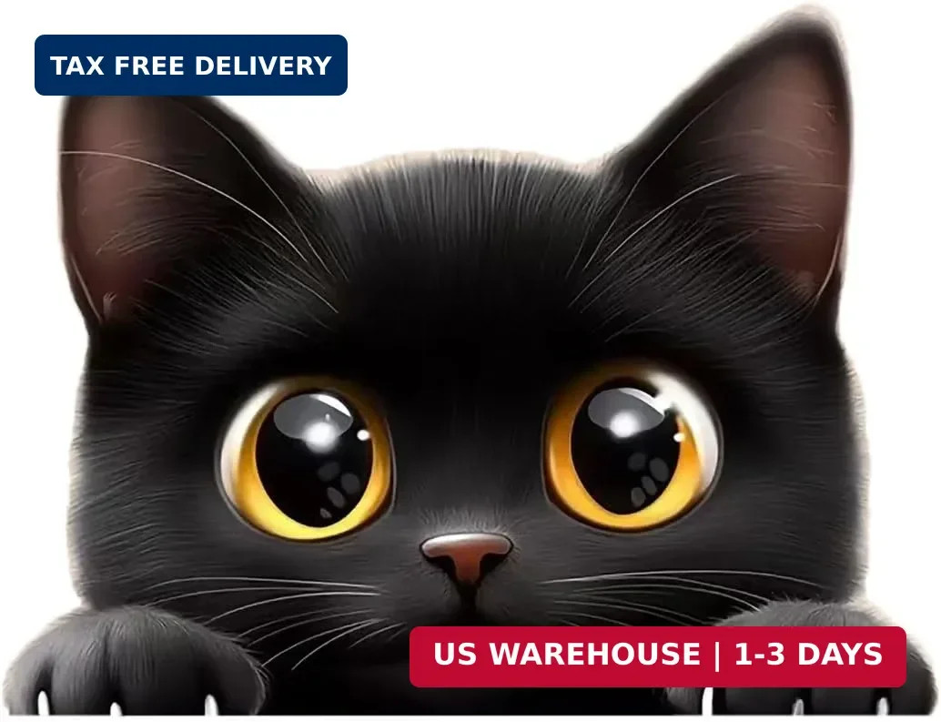 Black Cat Car Stickers 2-Pack – Removable Waterproof Vinyl Decals for Laptop Car