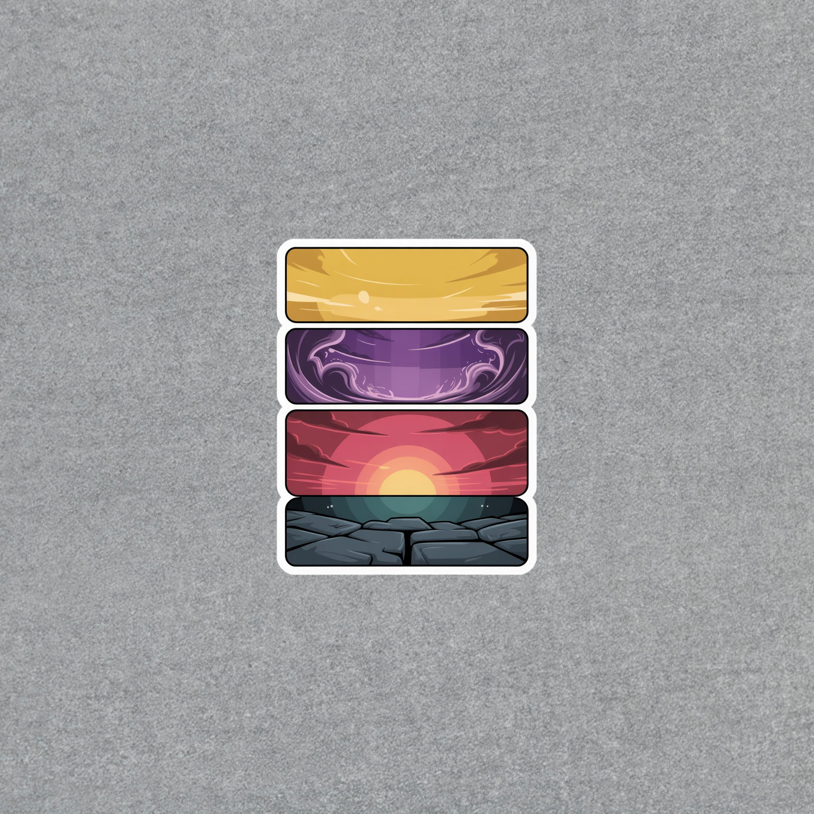 Artistic Landscape Layers Vinyl Sticker – Nature Scenery Gradient Decal #6735