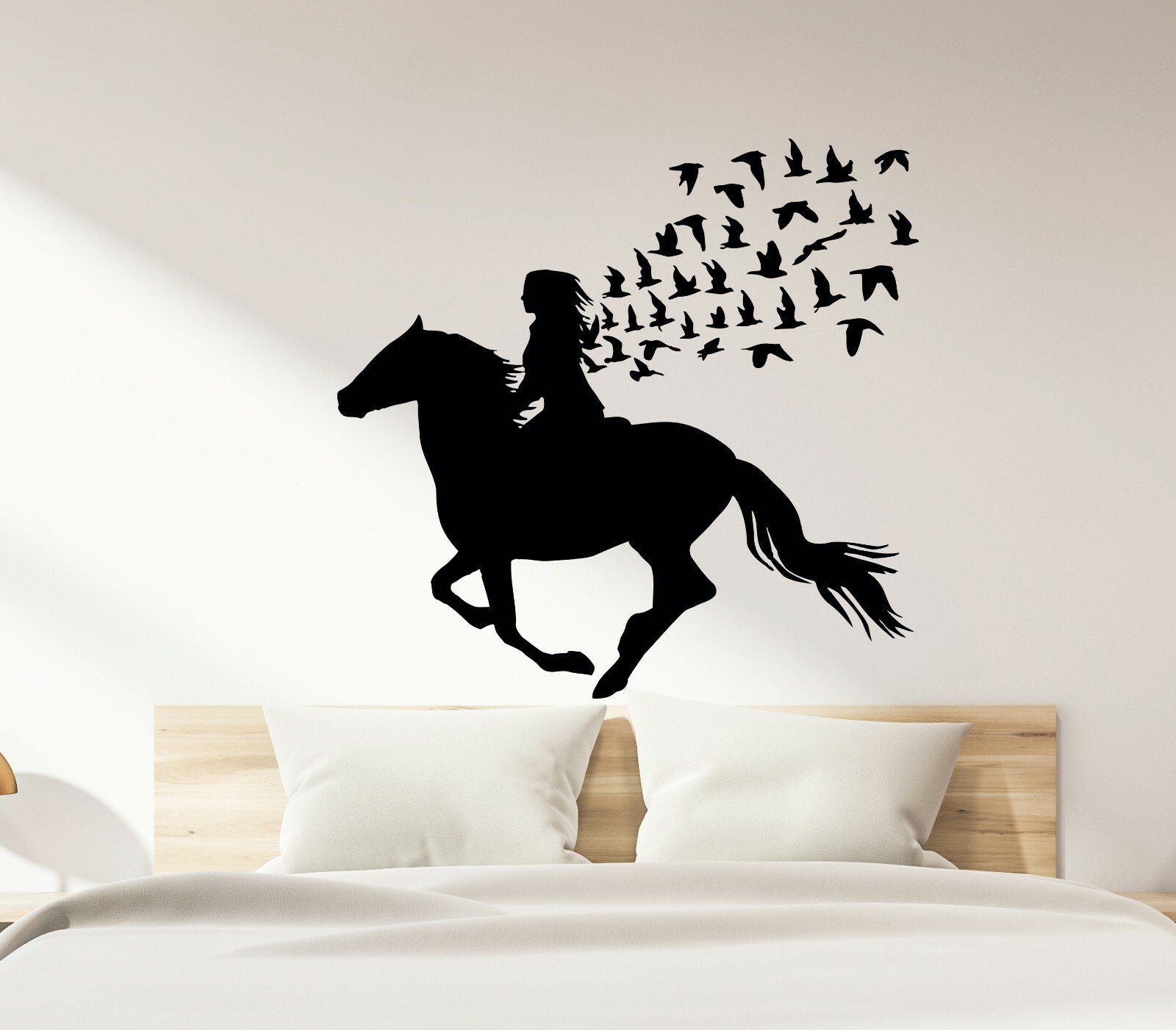 Wall Decal Animal Girl Horse Bird Rider Vinyl Sticker (ed2128)