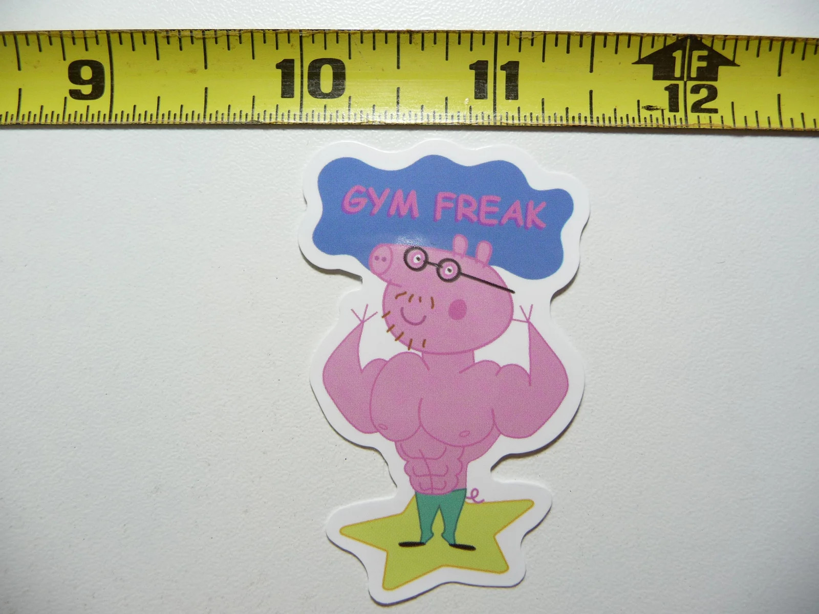 GYM FREAK SMALL STICKER DECAL EXERCISE WEIGHTS FITNESS WEIGHTLIFTING