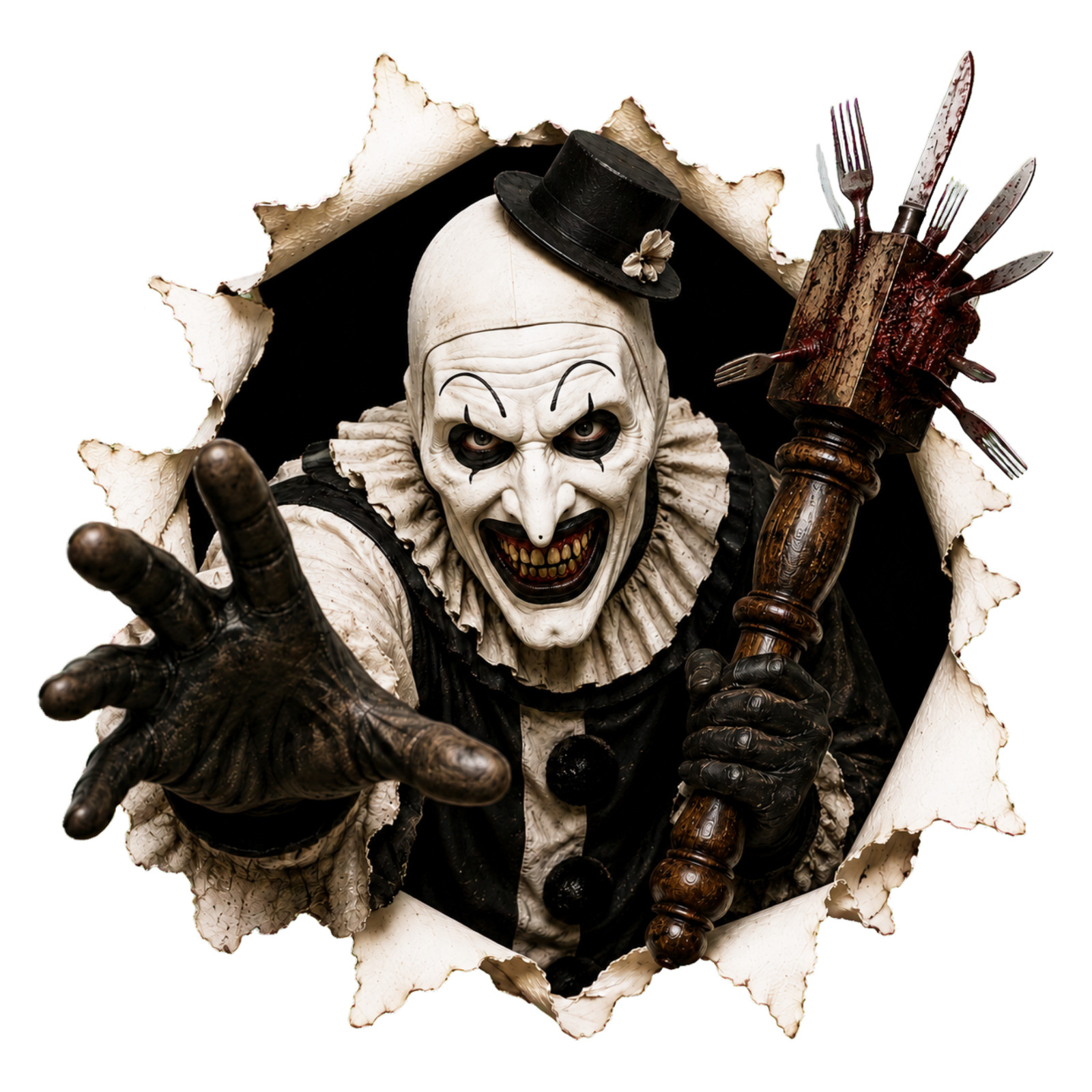 Art The Clown Peek A Boo Sticker Terrifier Horror Movie Vinyl Decal