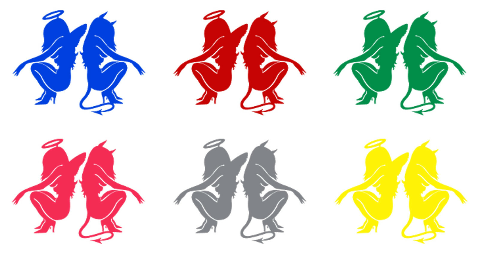 Vinyl Decal Truck Car Sticker Laptop Adult Pinup Mudflap Girls Sexy Angel Devil