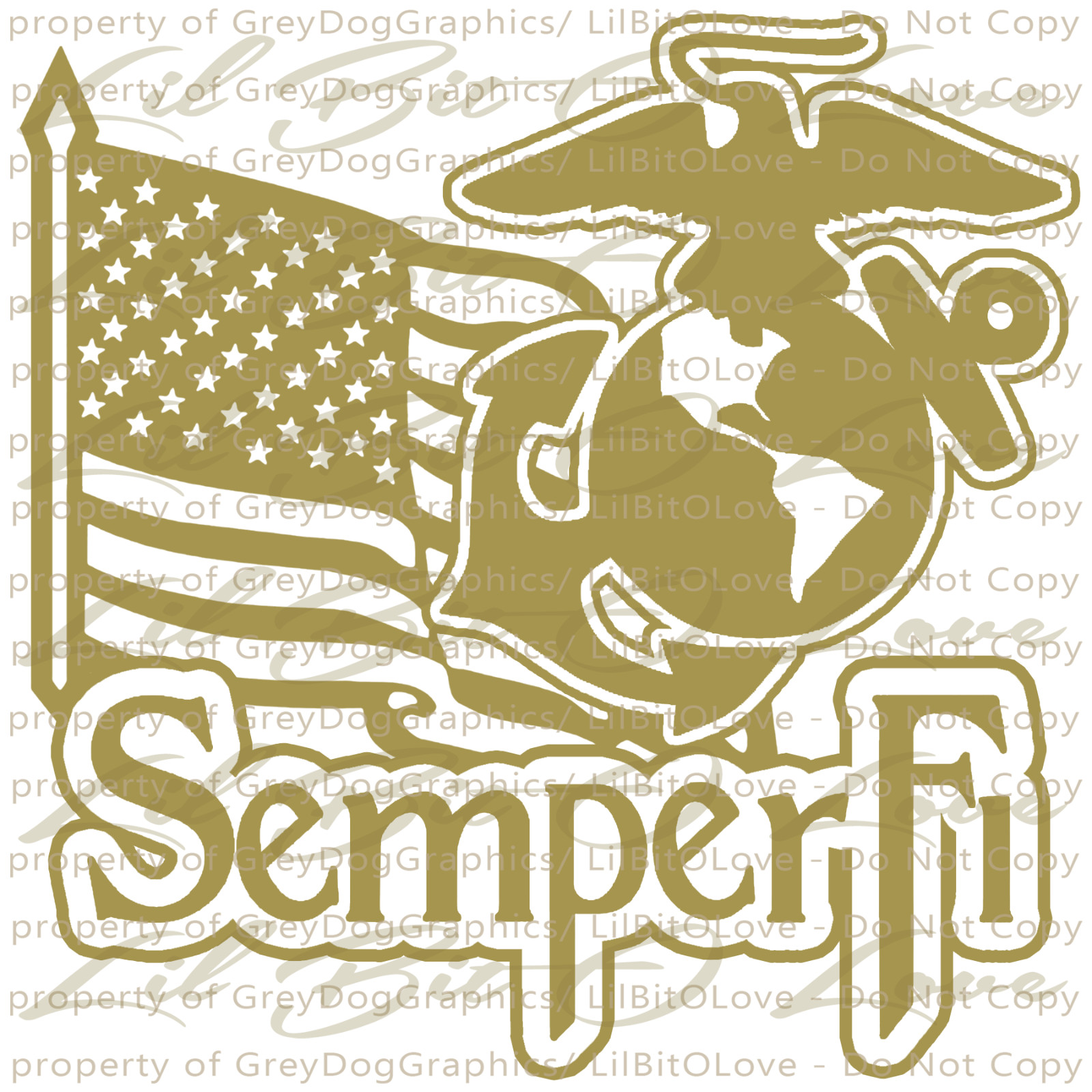 USMC Semper Fi Flag EGA Marines Vinyl Decal Sticker Marine Semper Fidelis Eagle