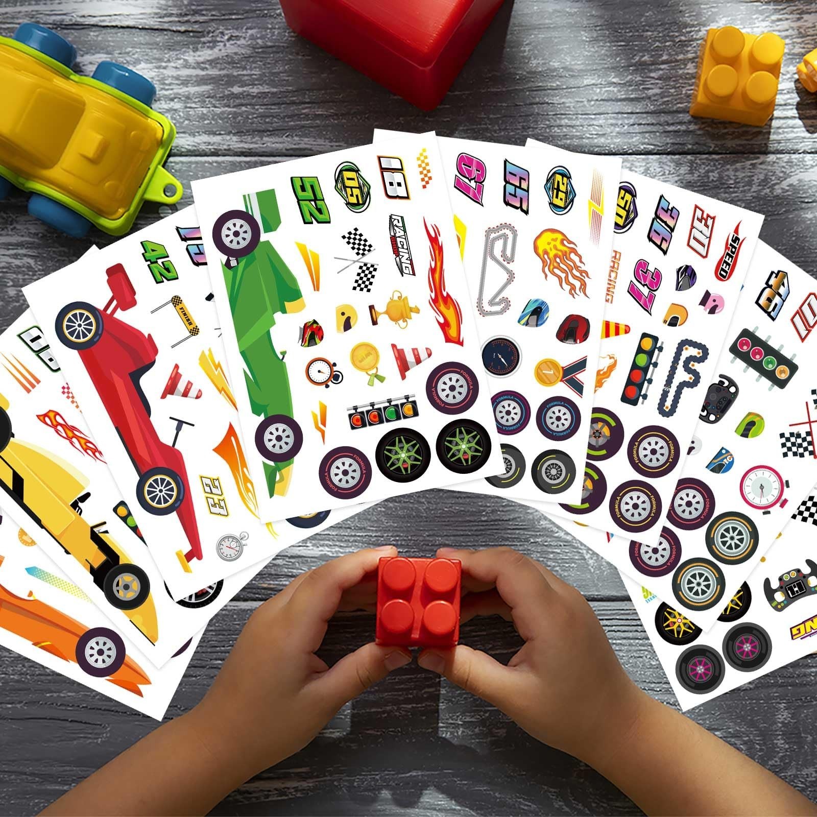 24 Sheets Make Your Own Race Car Stickers, Sporty Racing Car Stickers for Kid…