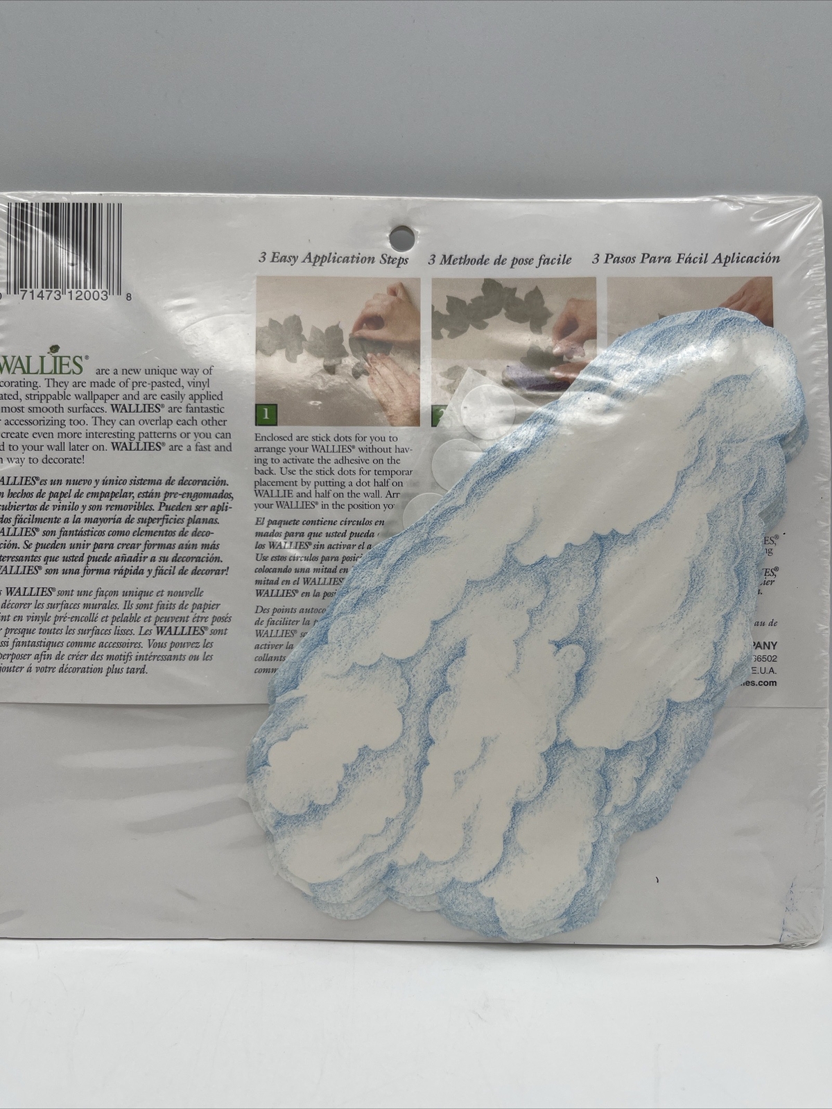 Wallies Wallpaper Cutouts 25 Large Clouds (6.5in X 3.5in) Pre-pasted Washable