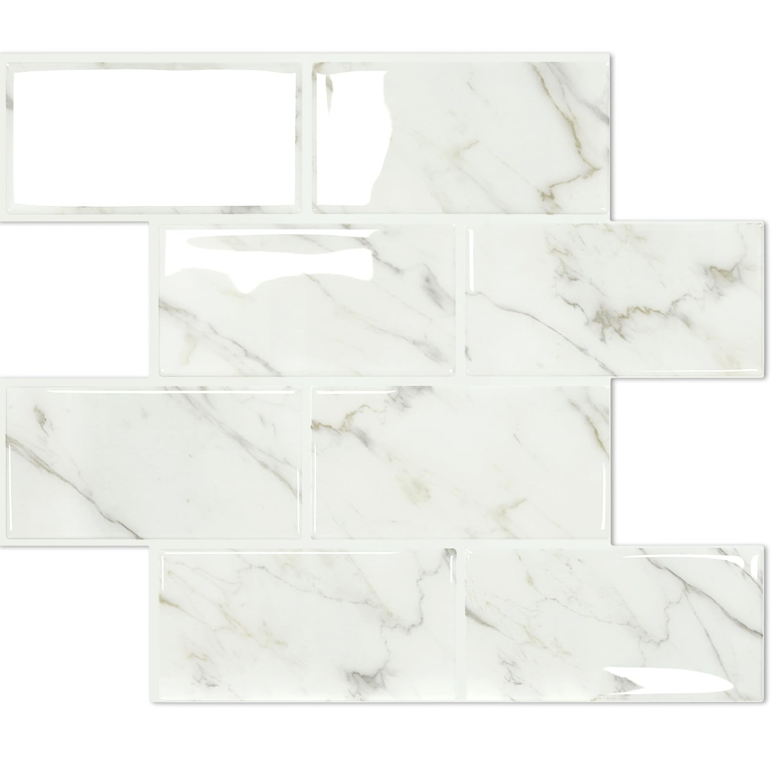 10-Sheet Subway Tile Peel and Stick Backsplash, Self Adhesive Vinyl Wall Tile…
