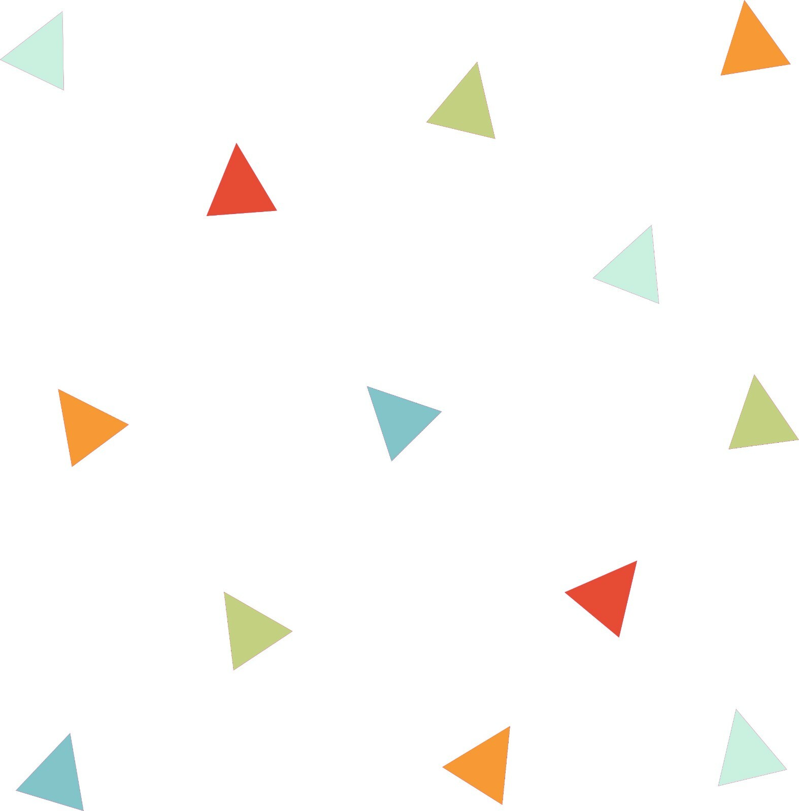 Kids Bedroom Art Multiple Triangles With Different Colors Vinyl Wall Decal Sheet