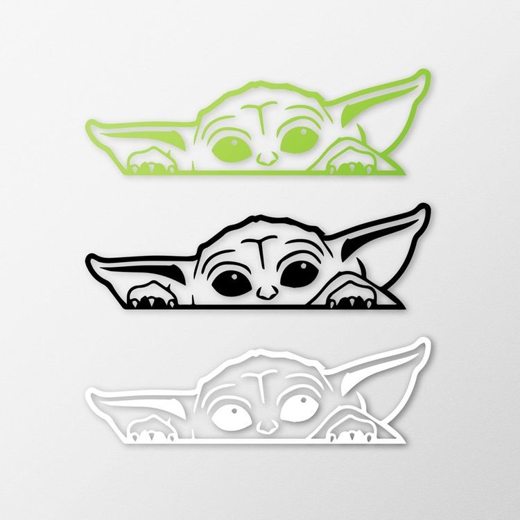 Baby Yoda Star Wars The Mandalorian baby on board White 6" vinyl sticker decal-