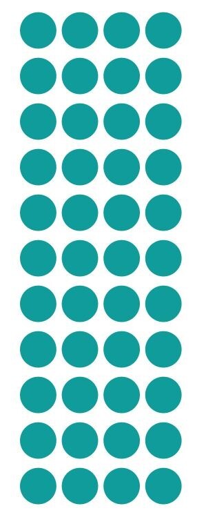 3/4" Turquoise Blue Round Dots Stickers Color Coding Inventory 3/4 Inch Dot