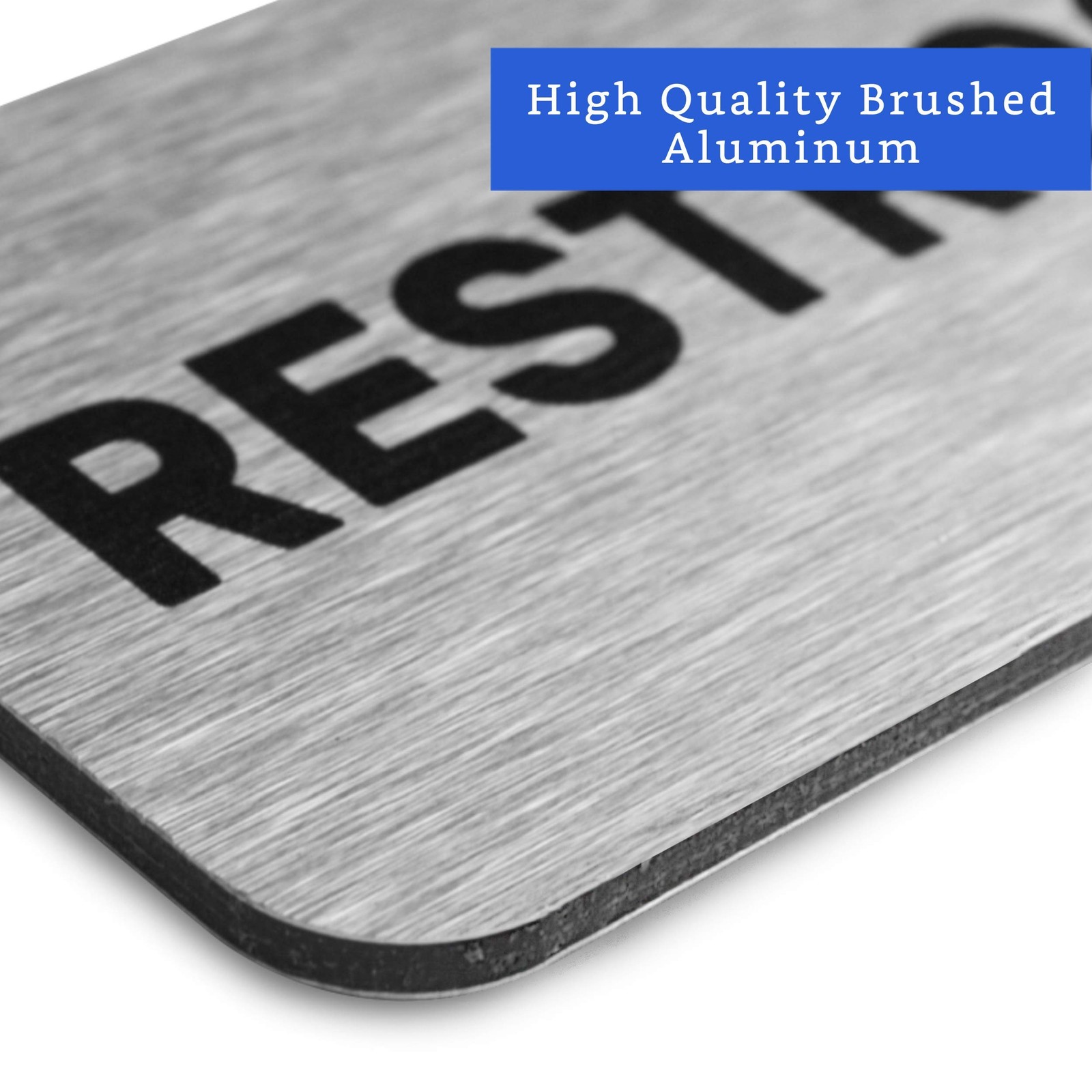 Men and Women + Restrooms Sign (Brushed Aluminum) – Bathroom Signs for Busine…