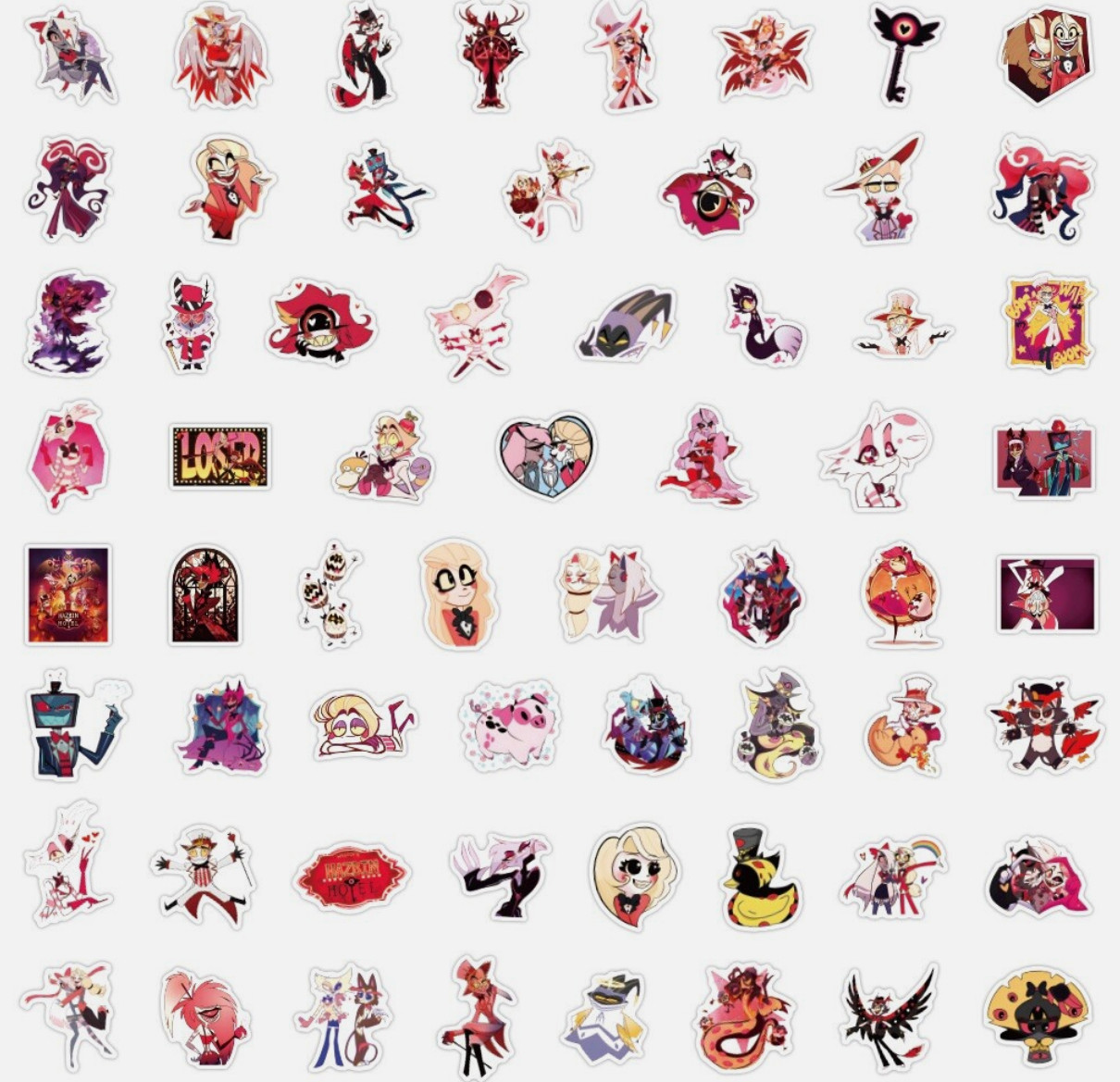 LOT OF 10 PCS HAZBIN HOTEL helluva boss charlie morningstar Vinyl Stickers