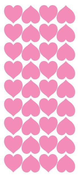 Pink Heart Hearts Stickers Sticker 1" DC20-045